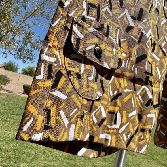 Vintage Jamie Sadock Bermuda Golf Shorts Orange And Black Print Size 8 - Picture 3 of 8